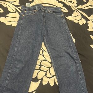 Levi's Classic Blue Straight Jeans with Whiskering